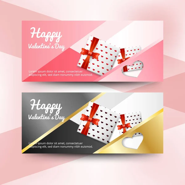 Realistische Valentine Day Banners — Stockvector