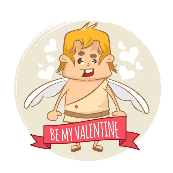 Fondo de San Valentín con Cupido — Archivo Imágenes Vectoriales