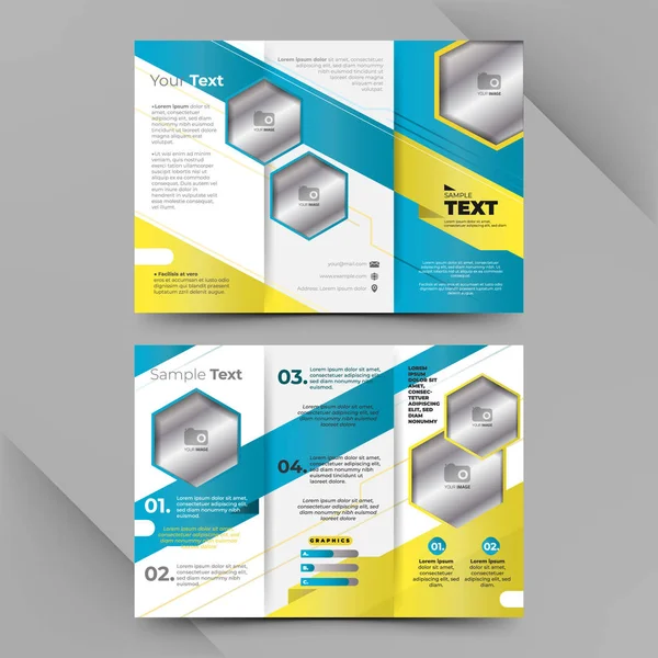 Business tri-fold brochure template design — Stock Vector