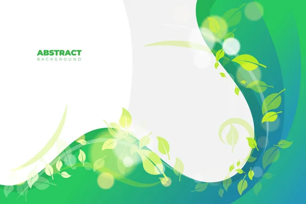 Green wavy background template - Stok Vektor