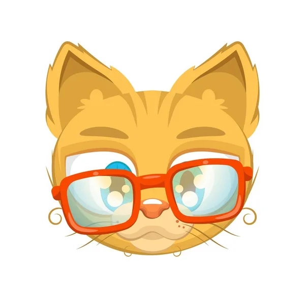 Lindo gatito con glasse — Vector de stock