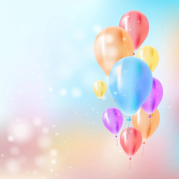 Birthday balloon background with lights — Stock Vector