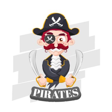 İki kılıç tutan korsan