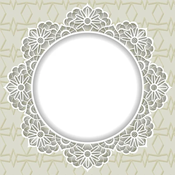 Abstract Ornamental lace frame — Stock Vector
