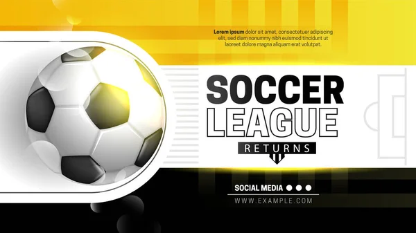 Yellow Black Soccer League Template — Stock Vector