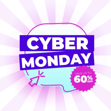 Siber pazartesi beyaz konuşma balonu arkaplanı