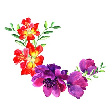 Suluboya düğün davetiyesi, Tasarım çiçek, çiçek öğeleri metin, suluboya arka plan için arka plan ile. Çerçeve. Resimde beyaz suluboya tarzında.