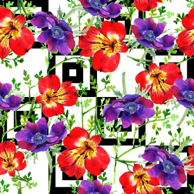 Çiçek demetleri ile sorunsuz çiçek arka plan. Vintage süs duvar kağıdı, kumaş, dijital kağıt vb. için. Modern şık tarzı desen.