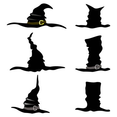 Cadılar Bayramı tatil için beyaz bir arka plan üzerine şapka. Kara cadı şapka