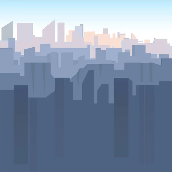 Ciudad skyline vector ilustración. Paisaje urbano. Paisaje urbano diurno en estilo plano. — Vector de stock