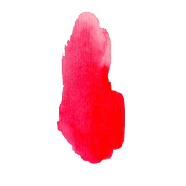 Aquarelle boya, üzerinde beyaz izole bir sıvı sıçrama ile suluboya arka plan görüntüsü. Kırmızı tonları