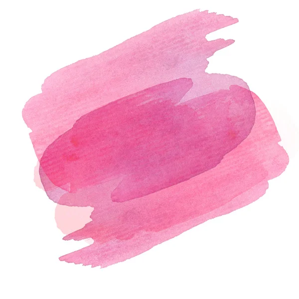 Pintura em aquarela rosa, pintada com um pincel. Definido para o projeto — Fotografia de Stock