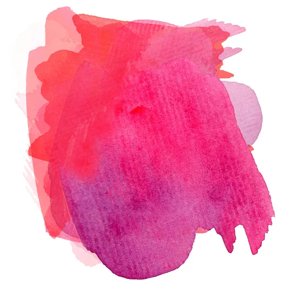Pintura em aquarela rosa, pintada com um pincel. Definido para o projeto — Fotografia de Stock