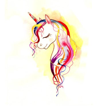  Güzel bir tek boynuzlu at Başkanı. Beyaz arka plan üzerinde izole tek boynuzlu at