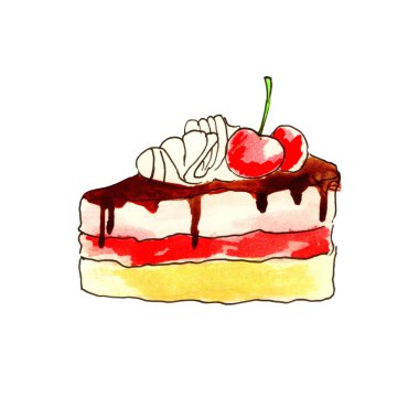  Pasta, tatlı, çikolata ve pasta, tatlı meyve ile. Nesne üzerinde beyaz bir arka plan izole