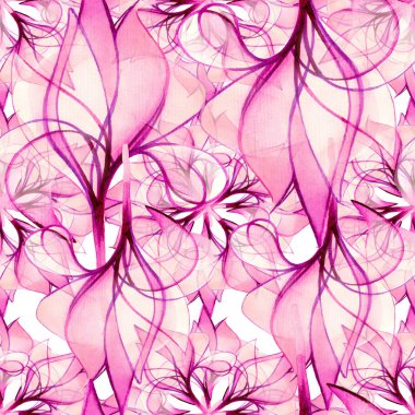  Sorunsuz arka plan, çizim suluboya. Çiçekler soyutlama. Tasarım için temel