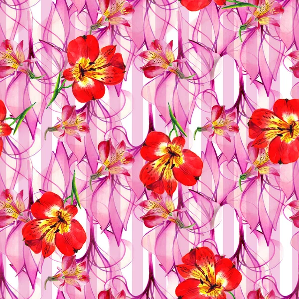 Nahtlose Muster, Aquarell, Zeichnung. Wunderschöne Blumen, Abstraktion. Dekor-Basis — Stockfoto