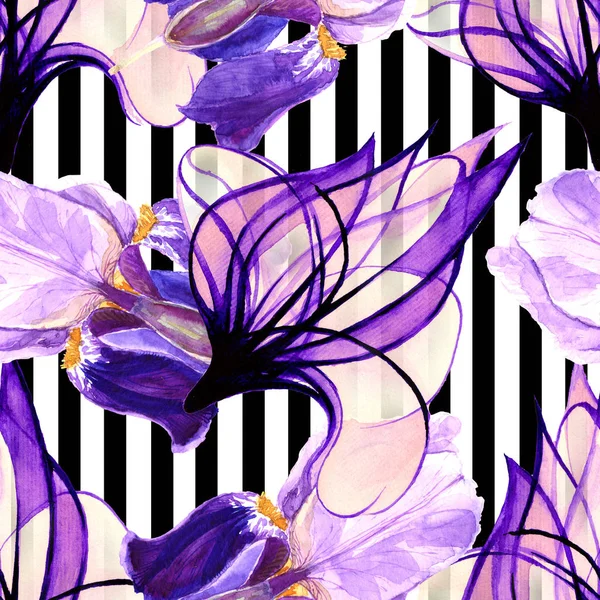 Background. Flowers watercolor. Beautiful base for design. Seamless pattern.