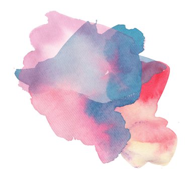 Suluboya, lekeleri, leke, sıçraması. Sulu boya seti. Soğuk, mavi, pembe renk. çizimler