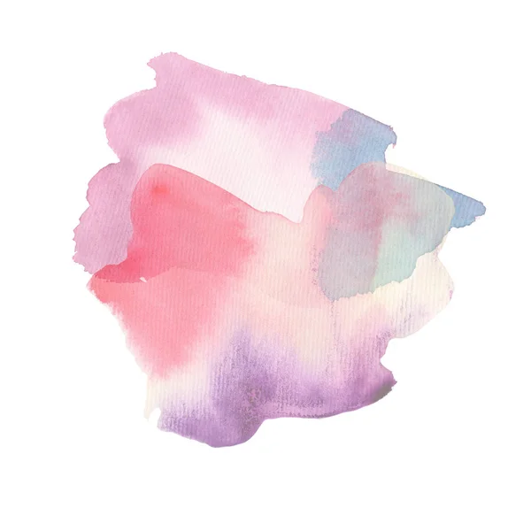 Aquarela, manchas, manchas, salpicos. Conjunto de aquarela. Cor fria, azul, rosa. Ilustrações — Fotografia de Stock