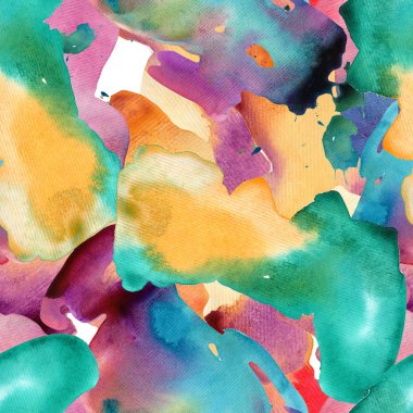 Lekeleri. Sprey. Sulu Boya lekeleri ile Seamless modeli. Suluboya arka plan duvar kağıtları, kağıt, kumaş için. Suluboya resim güzel lekeleri ile. -İllüstrasyon