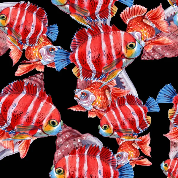 Морская рыба. Красное море. Бесшовный рисунок морских обитателей. Морской фон . — стоковое фото