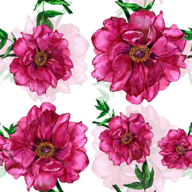 Suluboya. Dikişsiz duvar kağıdı. Çiçek şakayık. Çiçek deseni. Temel