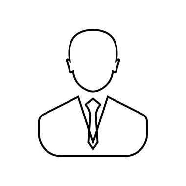 İşadamı doğrusal simge-vector. İş adamı avatar profil resim çizgi sanat simgesi