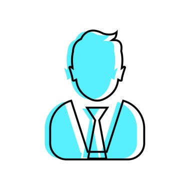 İş adamı doğrusal dolgu simgesi-vector. Resim çizgi sanat renkli simge resmi