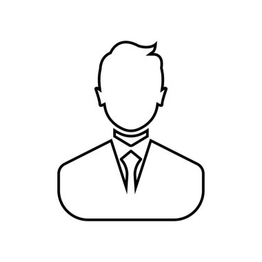 İşadamı doğrusal simge-vector. İş adamı avatar profil resim çizgi sanat simgesi