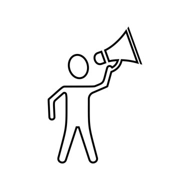 İş pazarlama doğrusal simge vektör-siyah