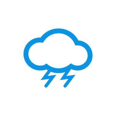 Bulut simge hattı-vektör mavi