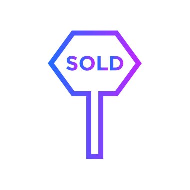 Satılan işareti simgesi vektör