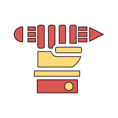 Vektör Illustration bir el kalem tutan-doğrusal dolgu