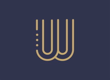 Lüks harf W logosu. Zarif kimlik tasarımı