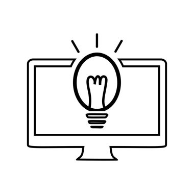 Dijital fikirler doğrusal simge vektör-siyah