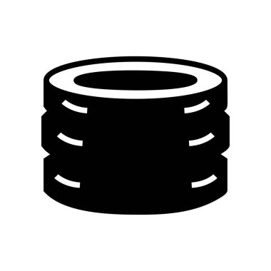 Para simgesi glif. Jeton işareti vektörü