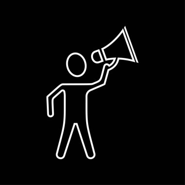 İş pazarlama doğrusal simge vektör-beyaz