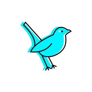 Kuş simgesi düz. Kuş vektör işareti sembolü Illustration-vektör