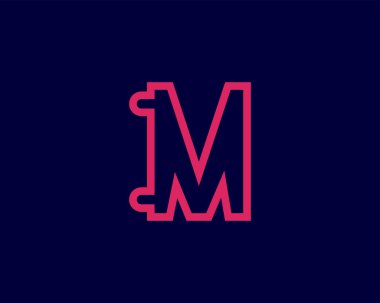 Lüks harf M logosu. Zarif kimlik tasarımı. Doğrusal yaratıcı Monogram logosu-vektör