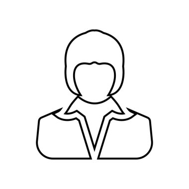 İş kadınları çizgi sanat simgesi-vector. İş kız Avatar profil resim çizgi sanat simgesi