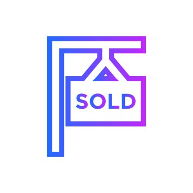 Satılan işareti simgesi vektör