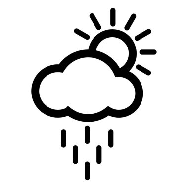 Bulut simgesi glif-vektör siyah