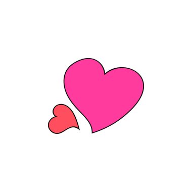 Aşk simgesi vektör-kalp doğrusal dolgu işareti simgesi