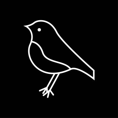 Kuş simgesi düz. Kuş vektör işareti sembolü Illustration-vektör