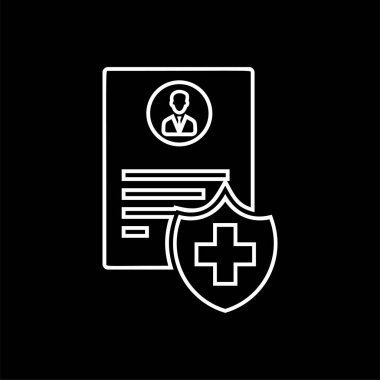 Kimlik belgesi, tıbbi sigorta belgesi simgesi-vektör
