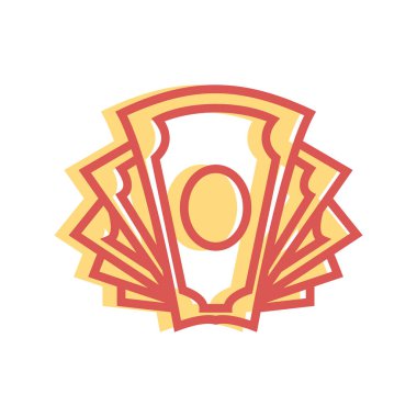 Doğrusal dolgu para simgesi. Universal nakit işareti-vektör