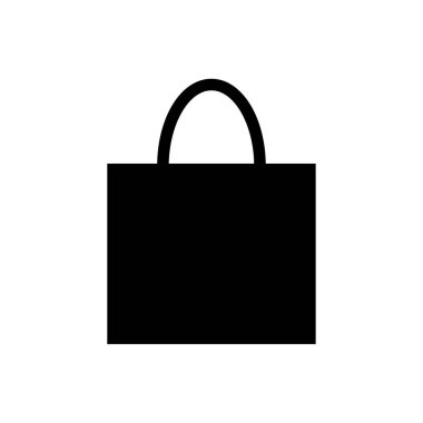 Alışveriş çantası ticari glif simge vektör-siyah