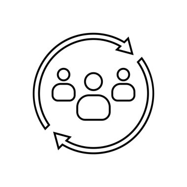 Daire simgesi vektörü olan iş adamları