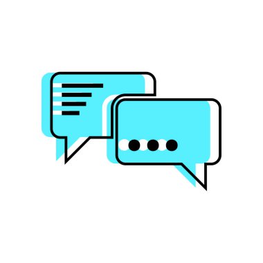 Beyaz üzerinde konuşma kabarcık simgesi